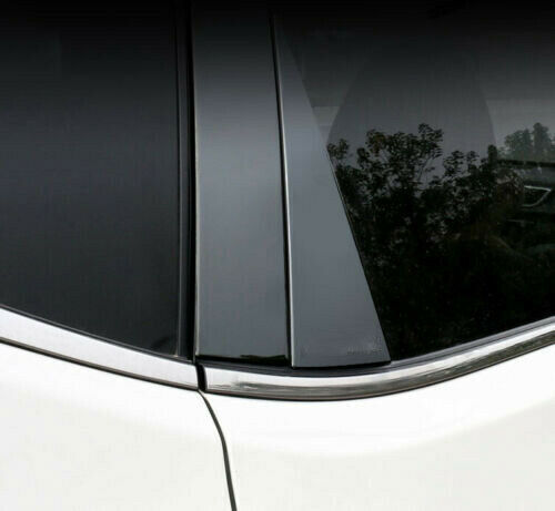 8P for Nissan Rogue 2014-2020 Black Steel Door Window BC-Pillar Posts Cover Trim