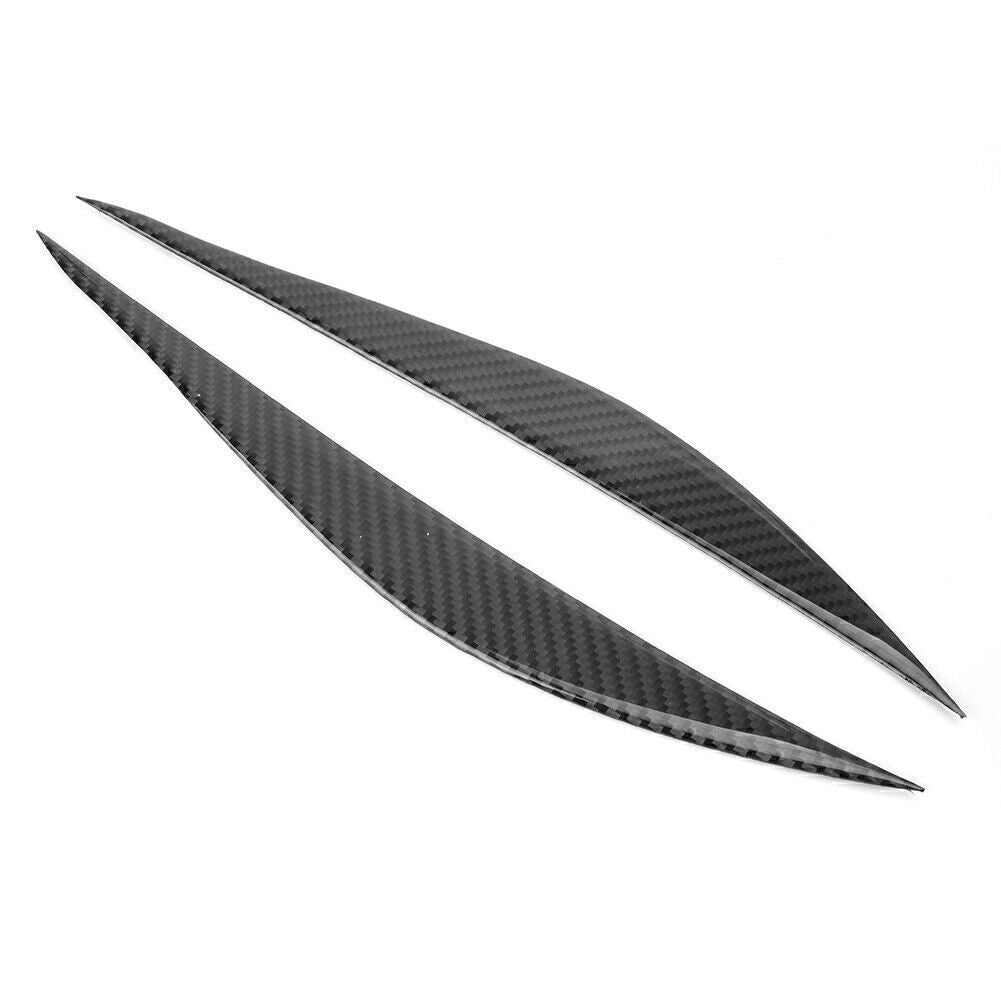 2pcs Real Carbon Fiber Headlight Eyebrow Cover Trim Fit 13-17 for BMW 3 Series F30
