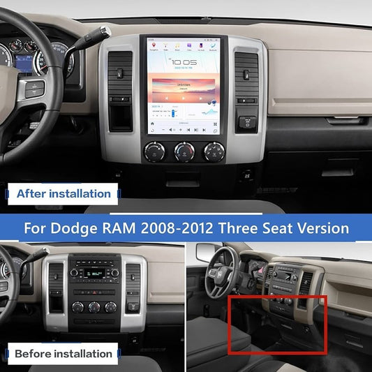 2008-2012 for Dodge for Ram 1500 12.1 Android 11 for Tesla Screen 4+64GB Car Radio Stereo