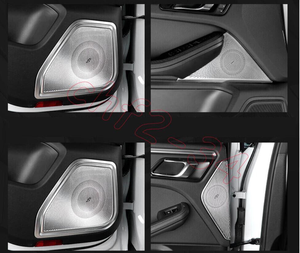 Chrome Steel Inner Door Speaker Ring Cover Trim 8PCS for Porsche Macan 2014-2021