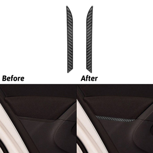 Carbon Fiber Interior Rear Door Panel Cover Trim for Volkswagen for Tiguan 2013-2017