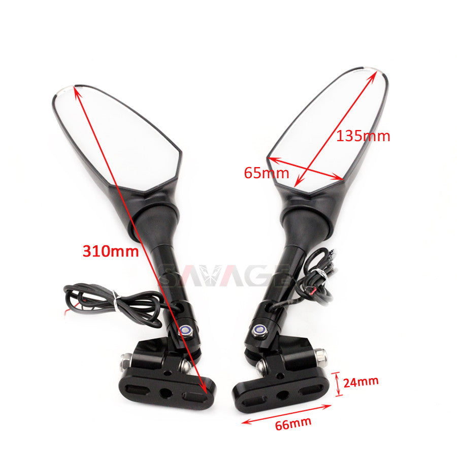 for BMW K 1200S K 1300S K1200S K1300S CNC Rearview Mirrors LED Turn Signal Q