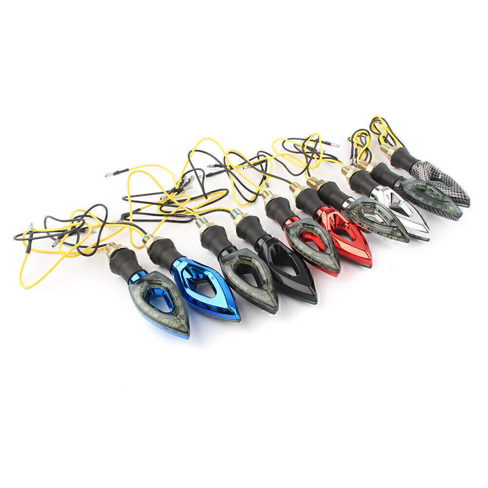 Motorcycle LED Turn Signal Lights Indicator Blinker Bolt-on Amber Light Black