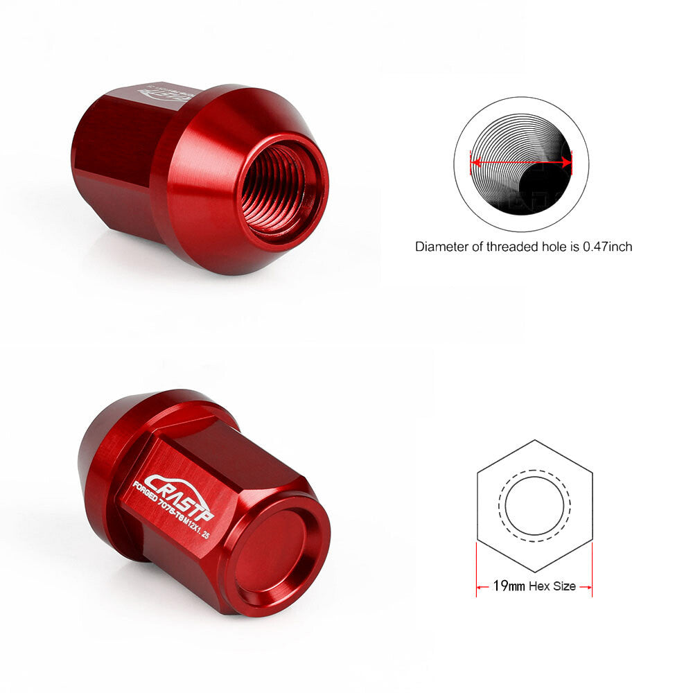 M12x1.5/1.25 Racing Car Forged 7075-T6 Light Weight Wheel Lug Nuts 35mm 20Pcs Q