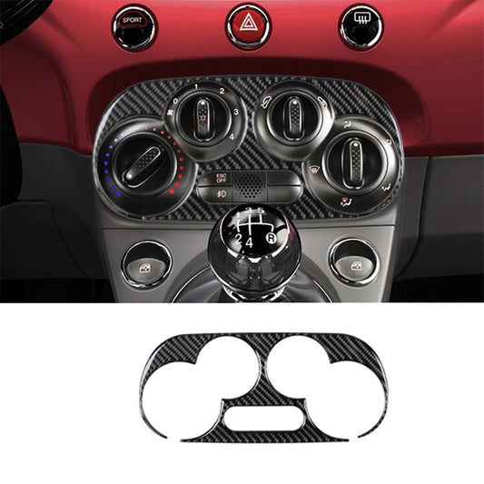 Carbon Fiber Interior Manual Climate Console Cover Trim For 2012-2015 for Fiat 500