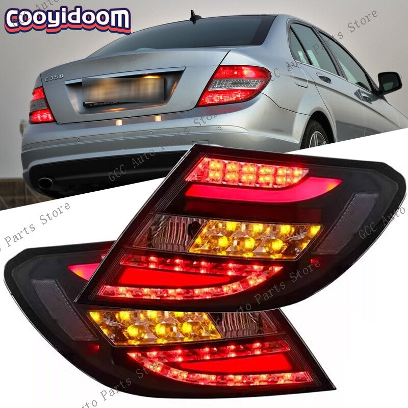 LHRH LED Perform Tail Lights Lamp Black for Mercedes W204 C-Class 2011-14