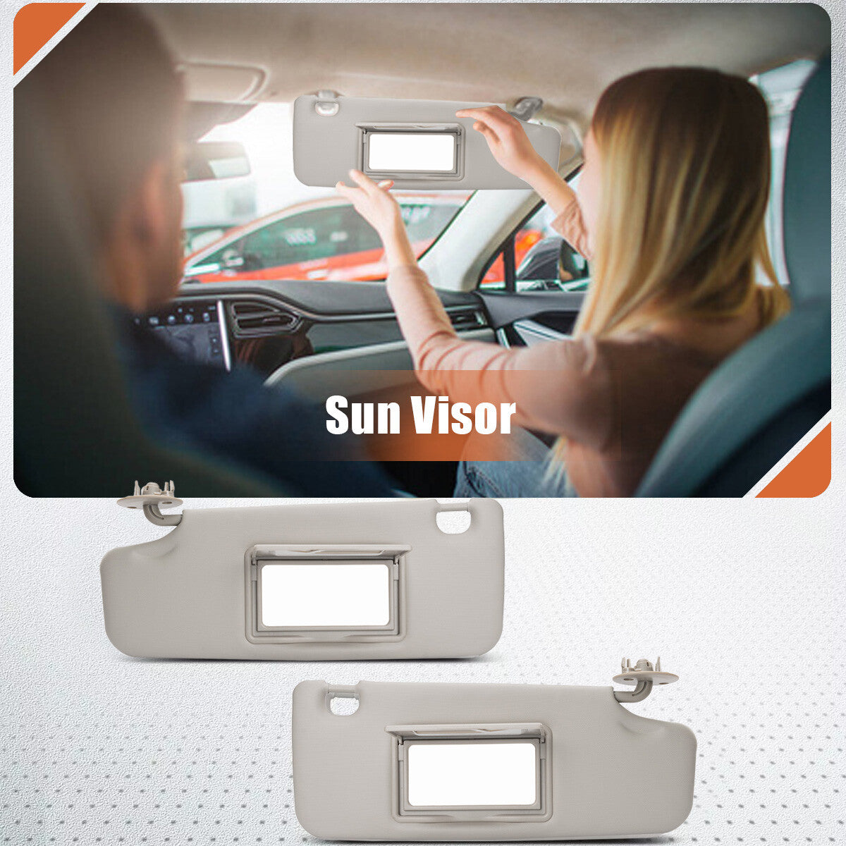 A new grey interior sun visor on the right passenger side fits for Holden Barina TM 95327507- n