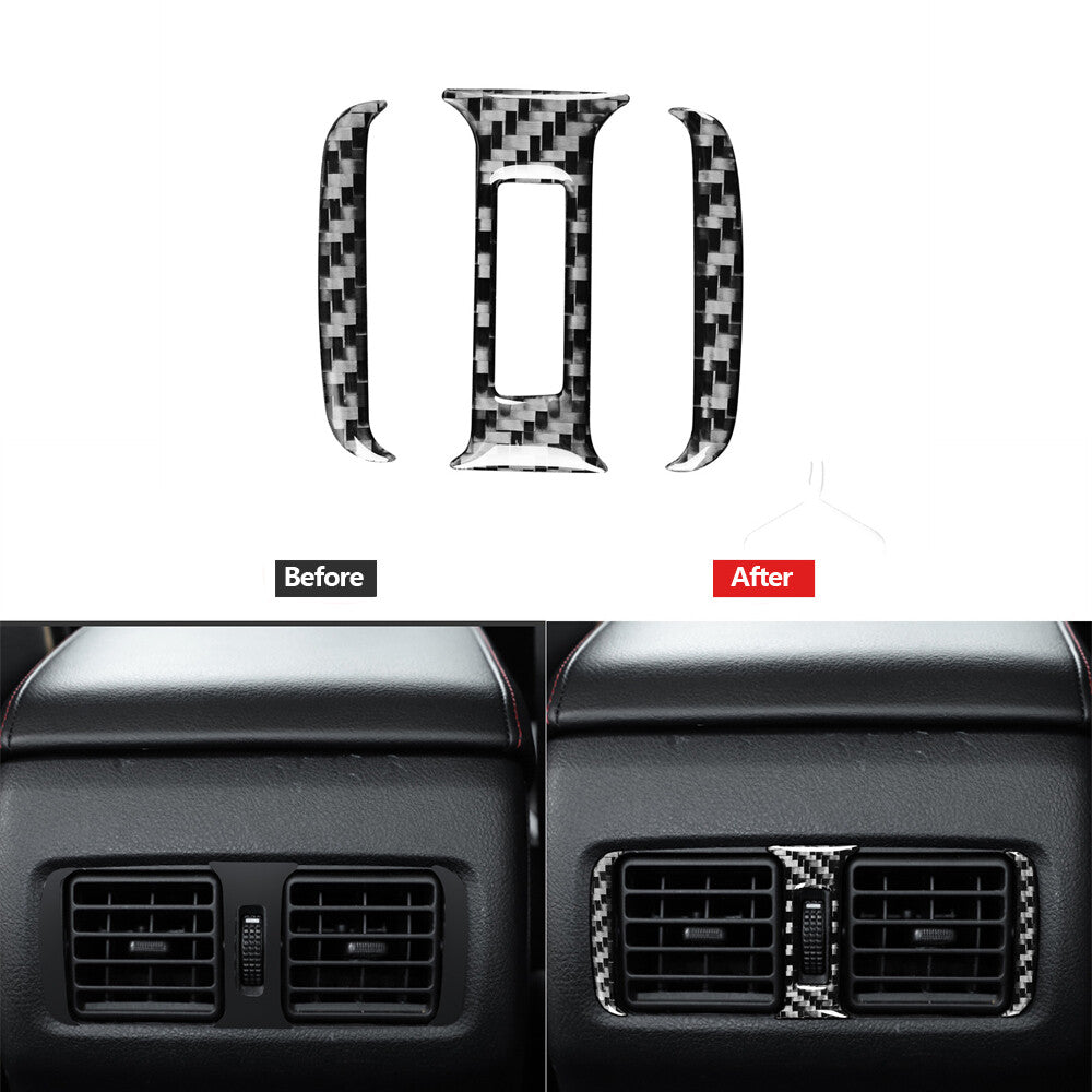 3Pcs Carbon Fiber Rear Air Vent Oultet Cover Trim for Toyota 4Runner 2010-2020