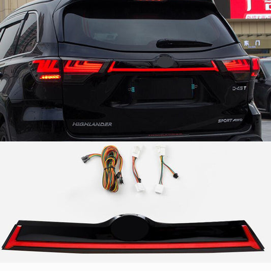 Rear Door Trunk LED Tail Light Cover Trim 1p Fit for Toyota Highlander 2014-2019