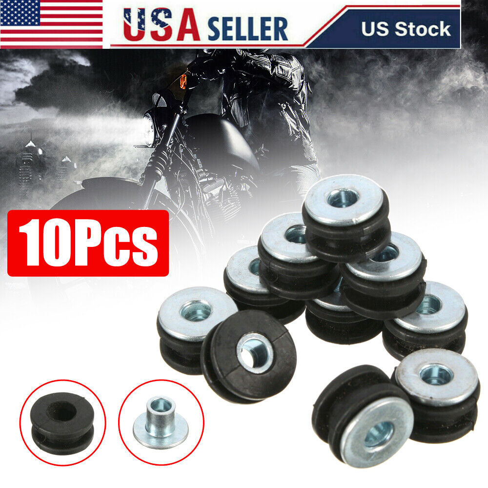 10pcs 6mm Motorcycle Fairing Rubber Grommets Bolt Shockproof Kit Accessories