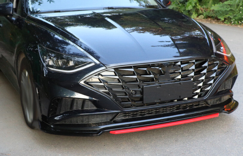 for Hyundai Sonata 2020-2023 Black Red Front Bumper Lip Spoiler Splitter 4PCS