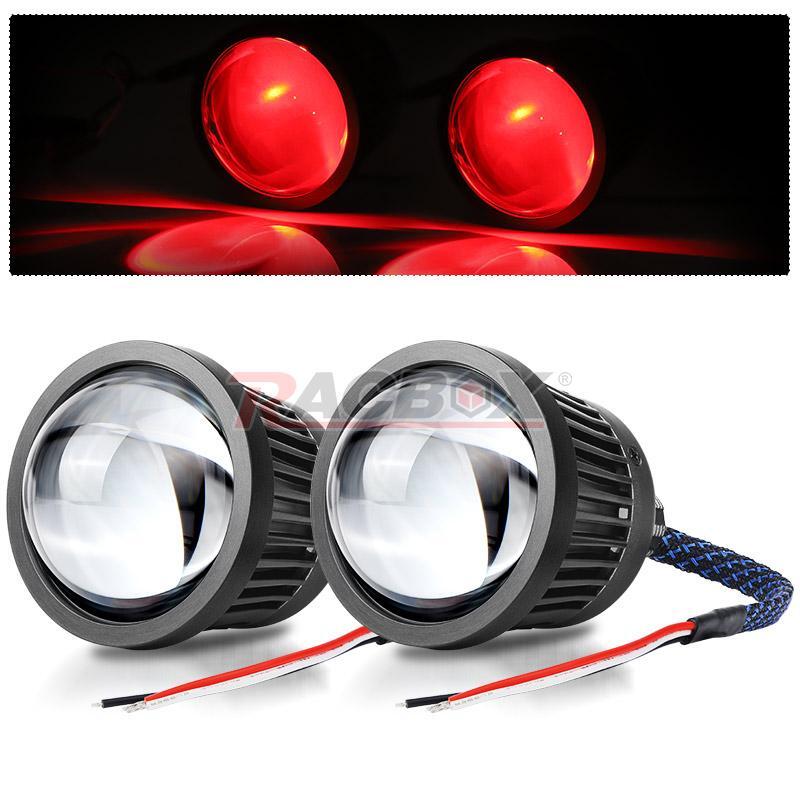 New 2PCS Red Devil Demon Eyes LED For 2.5 Projector Lens Headlight Retrofit