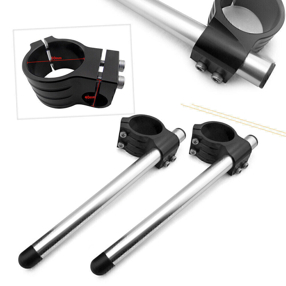 2x 50mm Clip On Ons Handlebars Set Fit for SUZUKI GSXR 600 750 1000 TL1000R Q