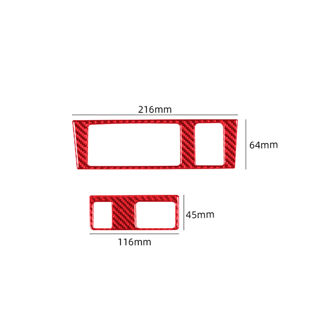 Red Carbon Fiber for Seat Heating Button Panel Cover For T@yota Highlander 2008-2013