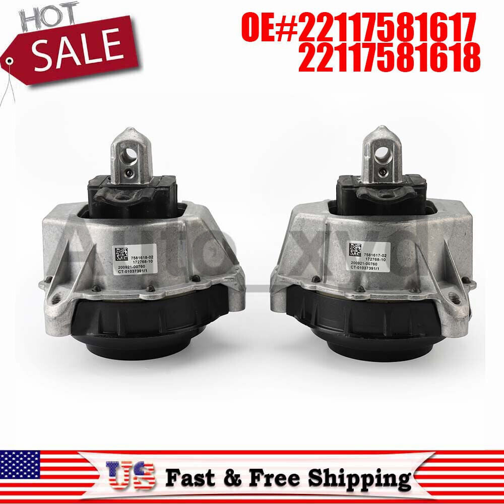 Approximately 2 engine motor brackets (22117581617 and 22117581618) are suitable for BMW 430i and 330e-.