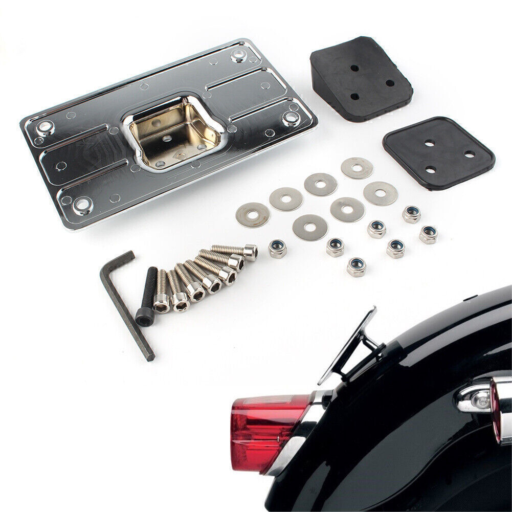 for Harley Big Twins Sportster Softail Chrome Laydown Tilt License Plate Frame