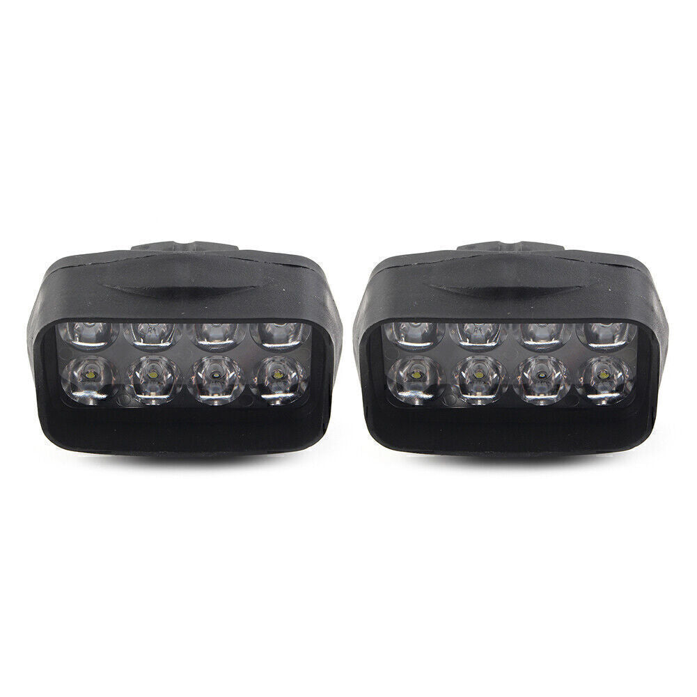 2X Motorcycle External Headlight Spot Fog Light 8-LED Headlamp Fit Car UTVs ATVs Q