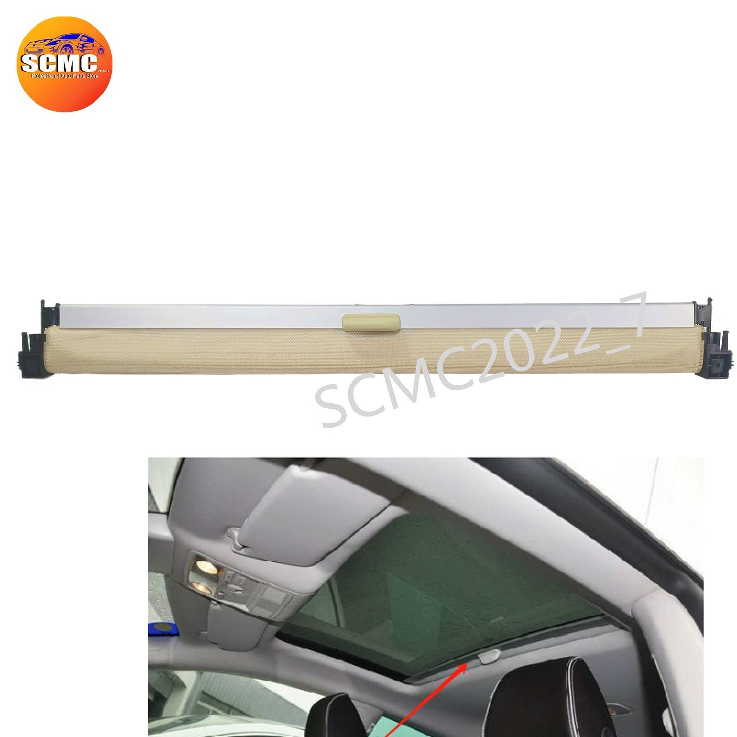 Beige Panoramic Sunroof SunShade Cover Assembly for VW CC 2009-2017 3C8877307A