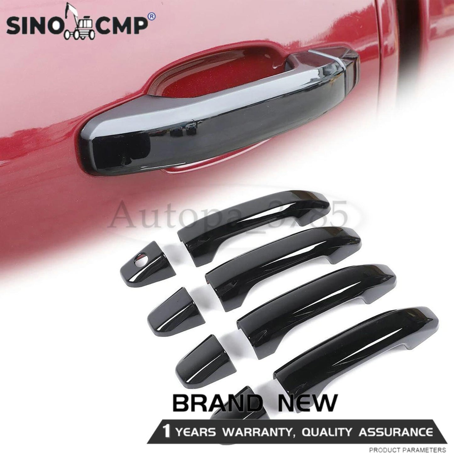 Door Handle Covers For 2014-2024 for GMC for Sierra for Chevy Silverado 1500 NO for Smart Black