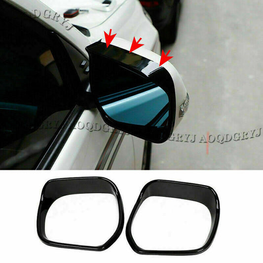 for Land Cruiser 2016-21 Glossy Black Rearview Mirror Frame Rain Guard Sun Visor