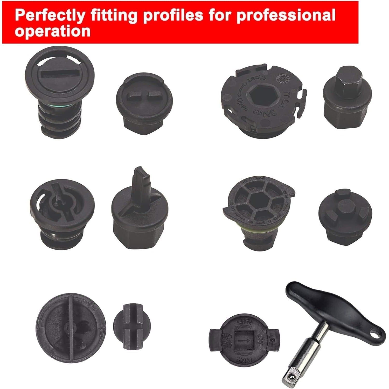 Oil drain plug wrench drain plug removal kit compatible with for Audi , for Volkswagen , for Ford , for Mercedes-Benz
