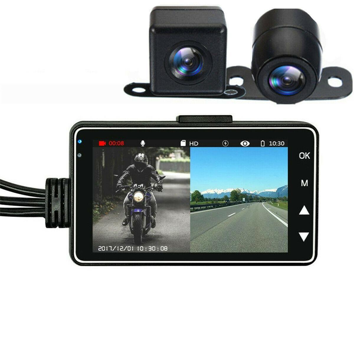 3-inch motorcycle DVR dashcam with front and rear dual cameras - n