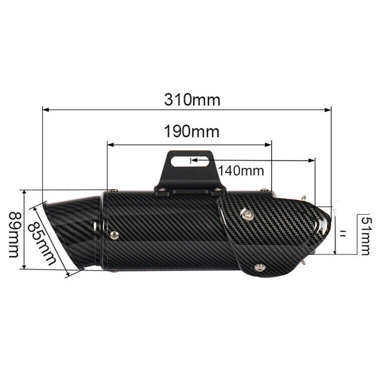 Universal 51mm Muffler Vent Pipe Silencer Tail Tips Slip On Motorcycle Exhaust