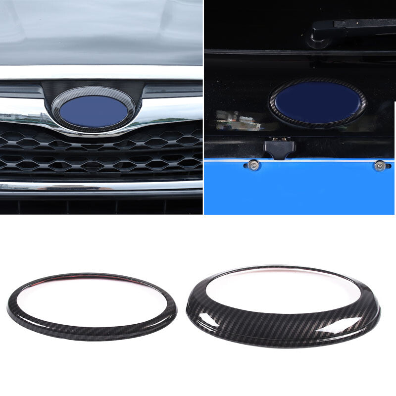Carbon fiber ABS front and rear badge ring covers for Subaru Forester 2013-18 n