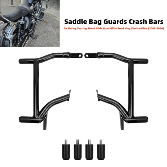Black saddlebag guardrail bags and side collision bars are suitable for Harley Touring 2009-up- n