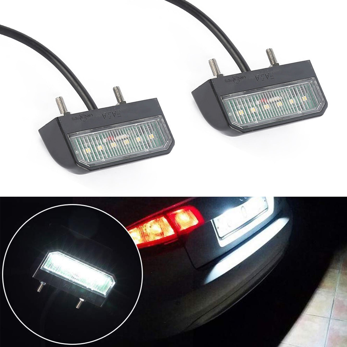 2X 6-LED license plate light license plate lighting trailer license plate light Q