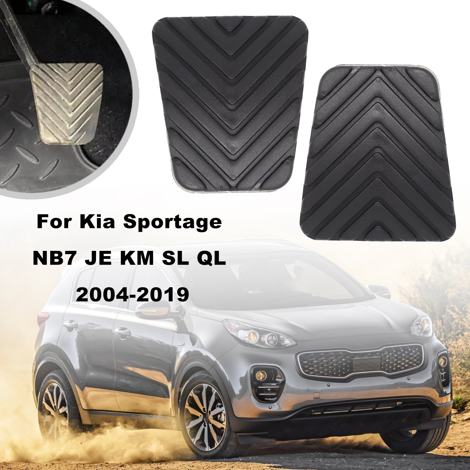 2X for Kia Sportage NB7 JE KM SL QL Rubber Brake Clutch Foot Pedal Pad Cover