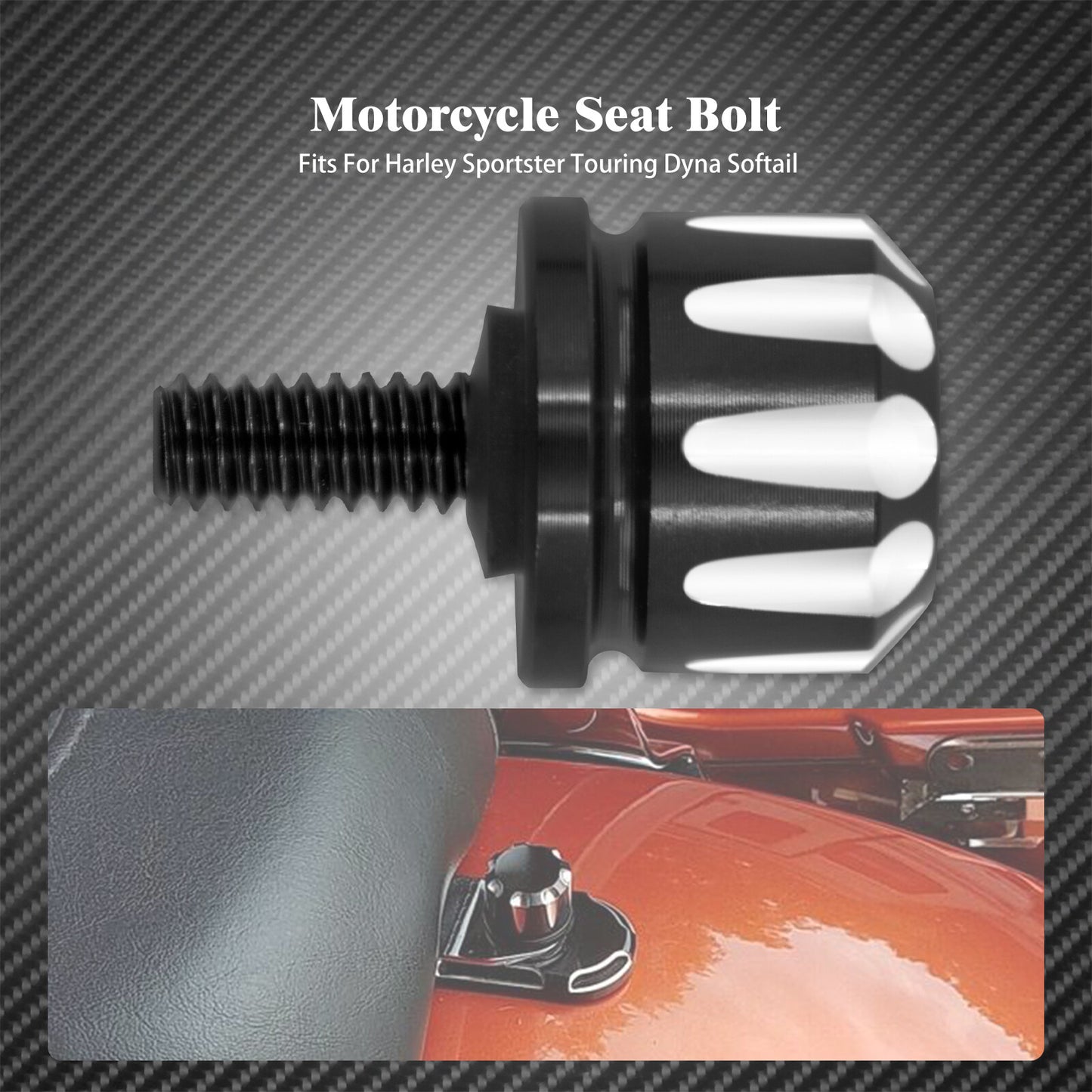 Black Cut for Seat Cross Screw Bolt Fit for Harley Dyna Fat Boy Softail Sportster XL