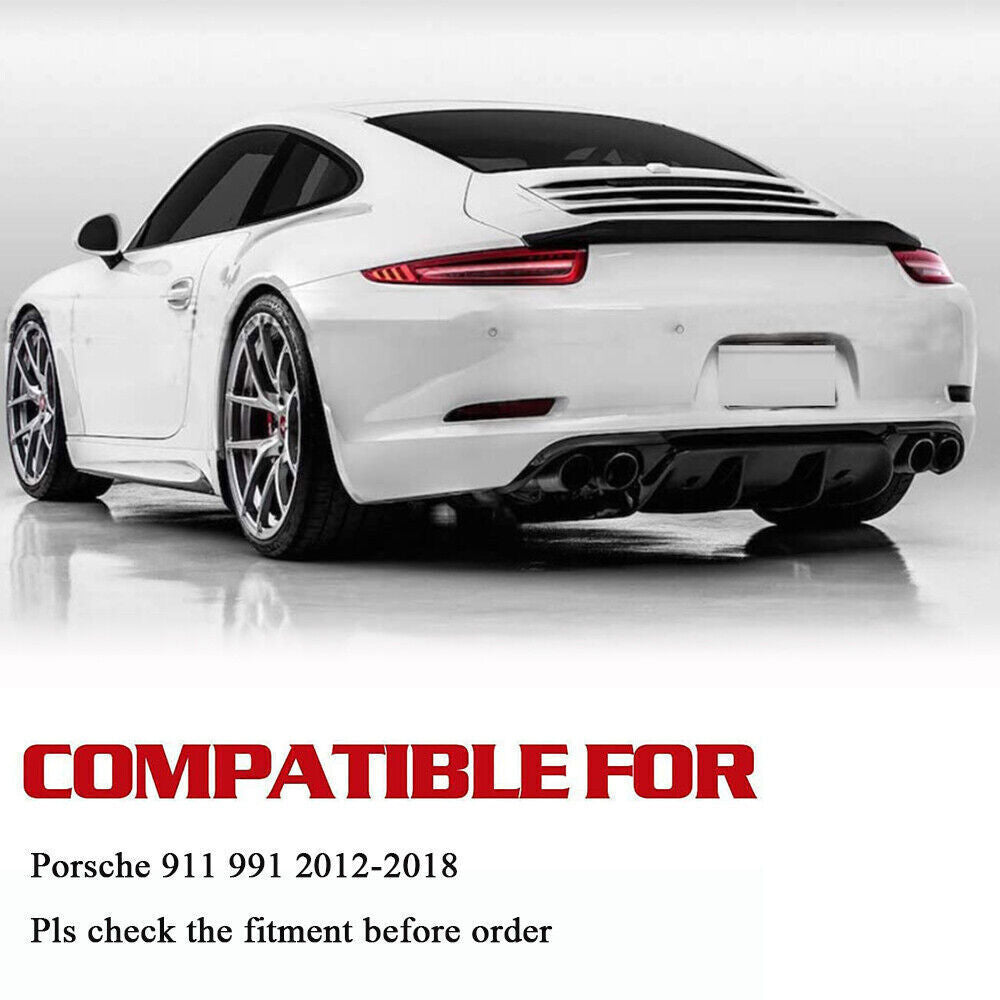 for Porsche 911 991 2012-18 Real Carbon Fiber Rear Trunk Spoiler Lip Wing Cover