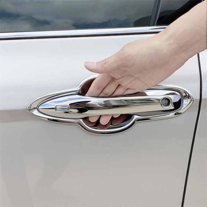 for Toyota Venza 21-2024 Chrome Outside Door Handle Catch Molding Cover Trim 4P