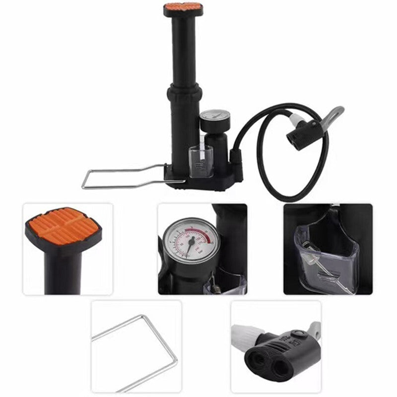 Portable Motorcycle Bicycle Multifunctional Valve Foot Inflator Wheel Air Pump