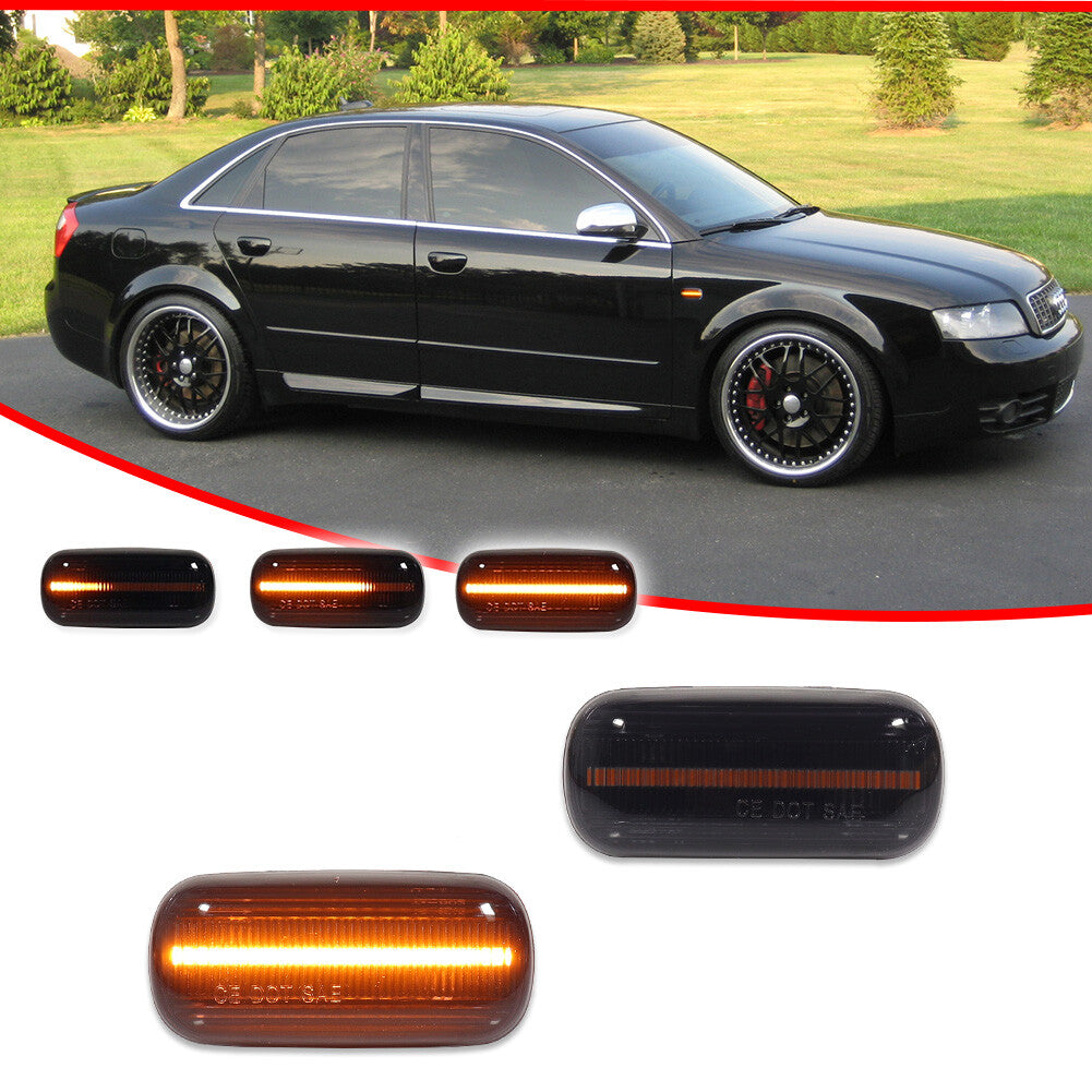 Dynamic LED side marker fender turn signal lights for for Audi A3 A4 B6 B7 A6 C5 C6- v