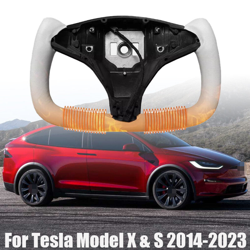 Steering Wheel Carbon Fiber For Model X/S 2014-2023 Heated Leather n