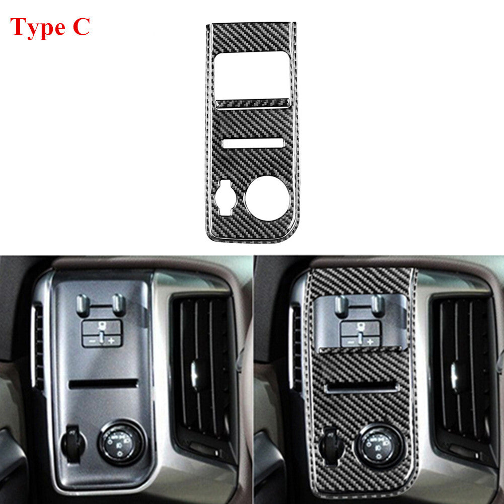 6Pcs Carbon Fiber Central Console Panel Cover For 6Series E63 E64 2004-2007 v