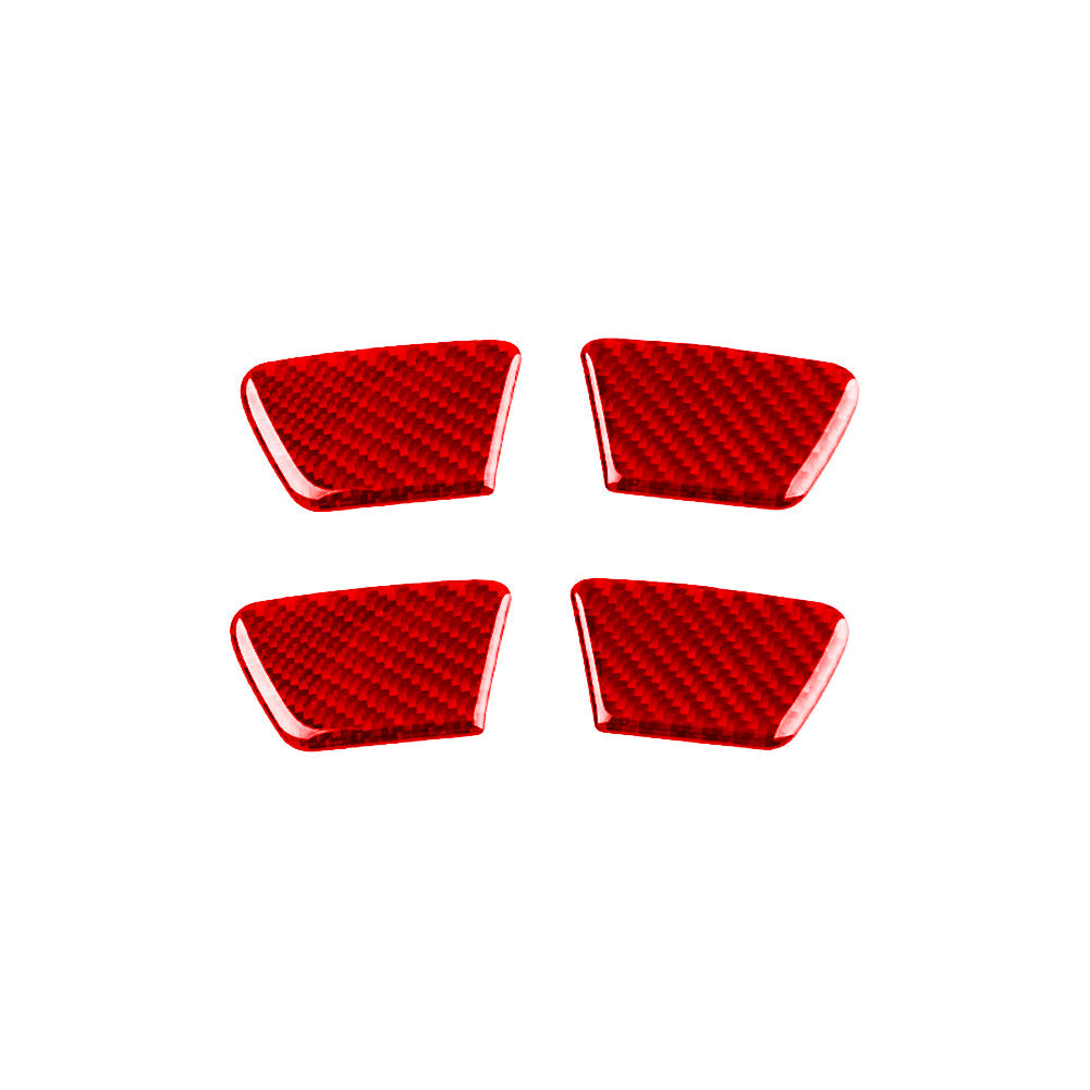 2Pcs Red Carbon Fiber Door Bottom Panel Cover Trim for RAM Promaster 2014-2021 v