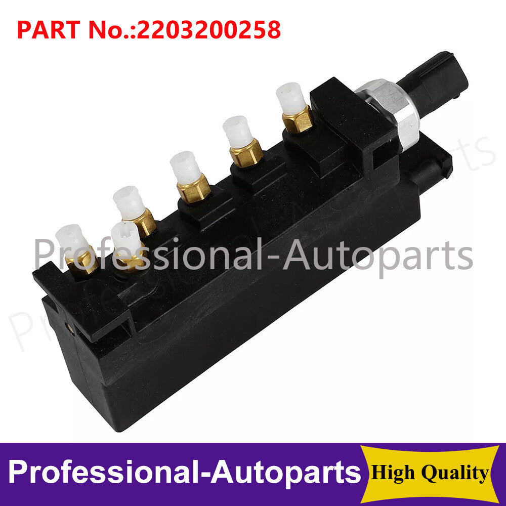 Air suspension valve blocks are suitable for Mercedes W220, S430, S500, S600, and S55. (01-06-)