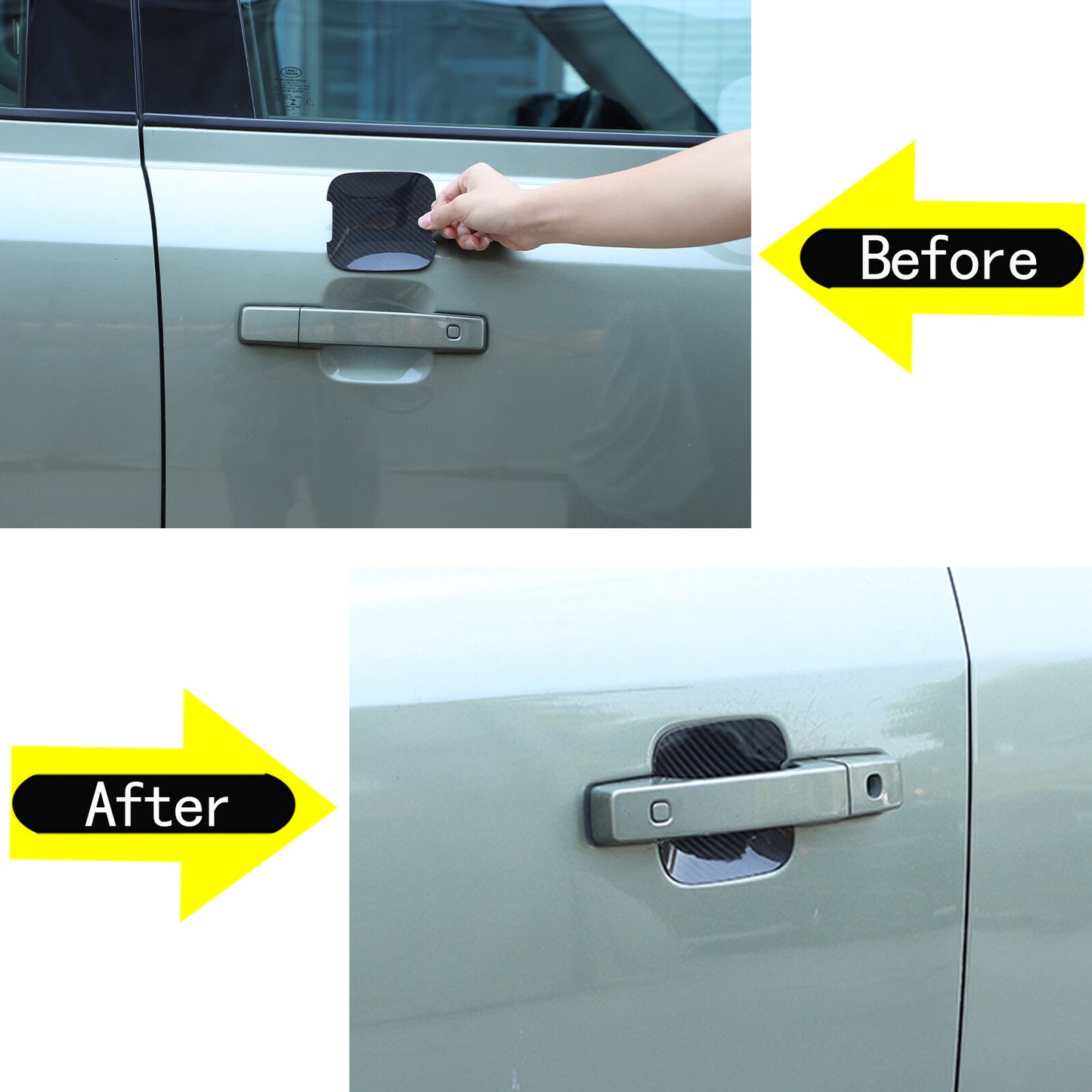 Carbon fiber exterior door handle cup cover trim for Land Rover for Defender 20-24