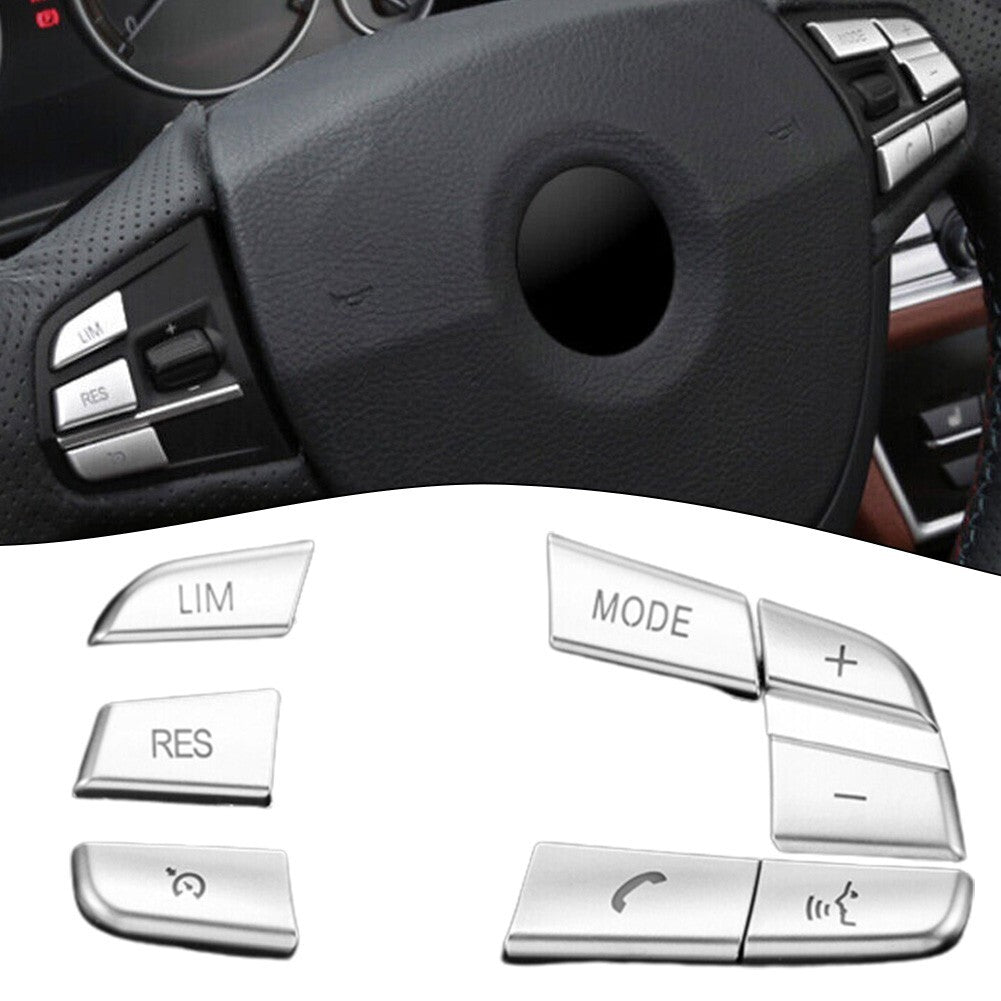 Chrome Steering Wheel Button Cover Trim for 5 6 7 GT F01 F02 F06 F07 F10