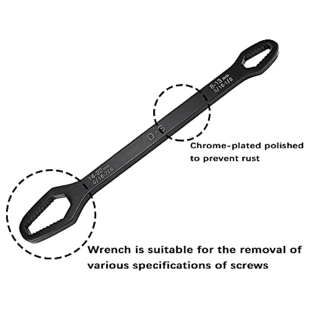 Double-Ended Wrench,5/16-7/8 Inch Multifunctional Universal SelfTightening Wrech