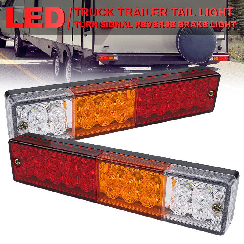 2X LED Car Trailer Truck Stop Turn Tail Light Rectangle Reverse Brake Rear Lamp