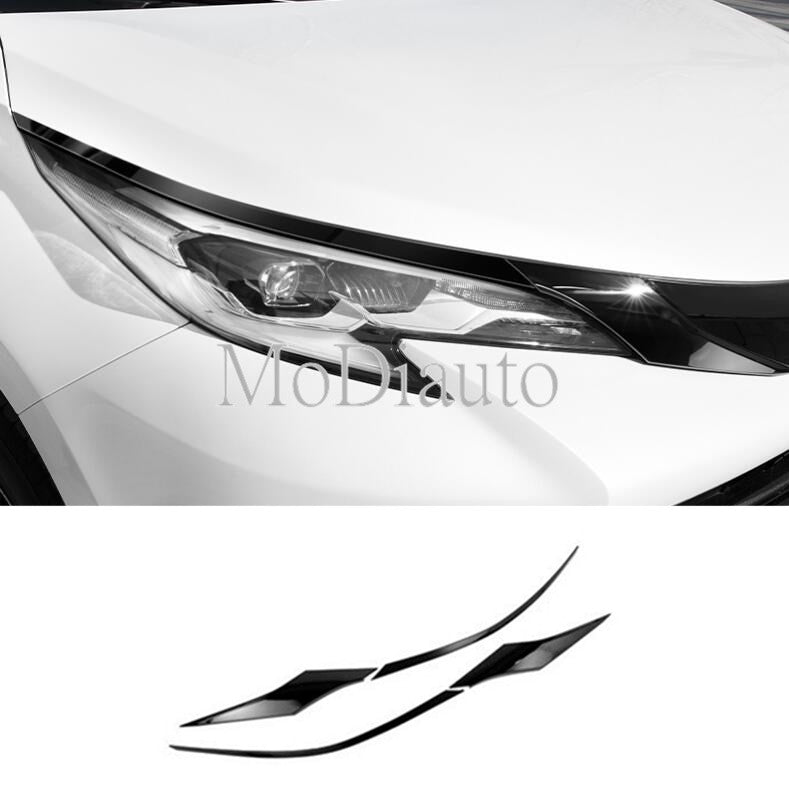 For 2021-2023 Toyot@a for Sienna ABS carbon Front Headlamps Light Brow Trim 4PC n