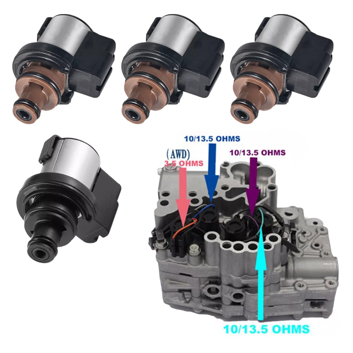4for Subaru Torque Converter AWD Pressure Control & Lock-Up Solenoid TR580 690 n
