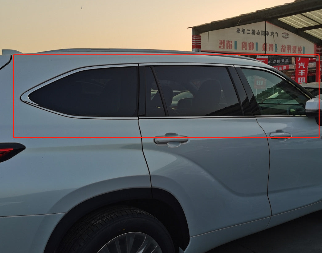 2020 2021 2022 Suitable for Toyota Highlander Titanium Window Frame Silver Protective Cover Trim