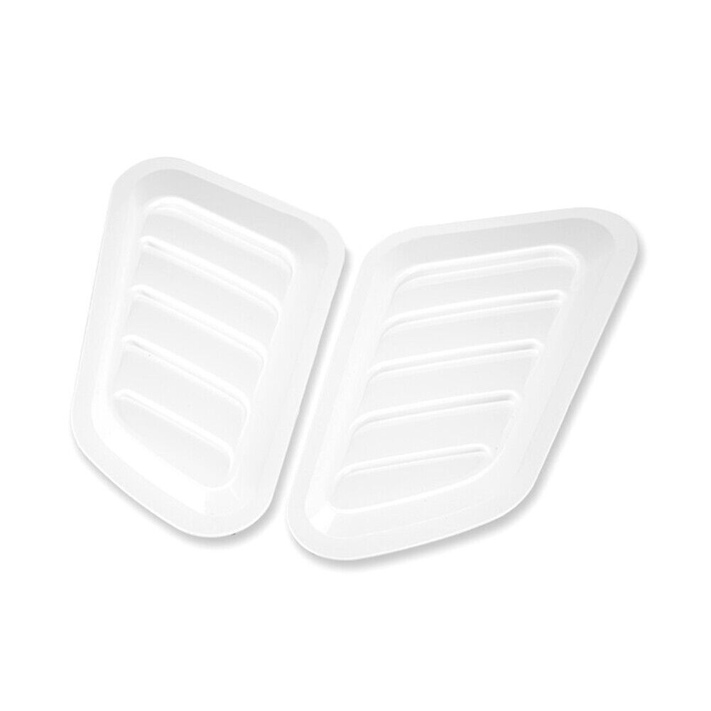 2PCS Car Air Flow Intake Hood Scoop Vent Bonnet Cover Universal Decorative White