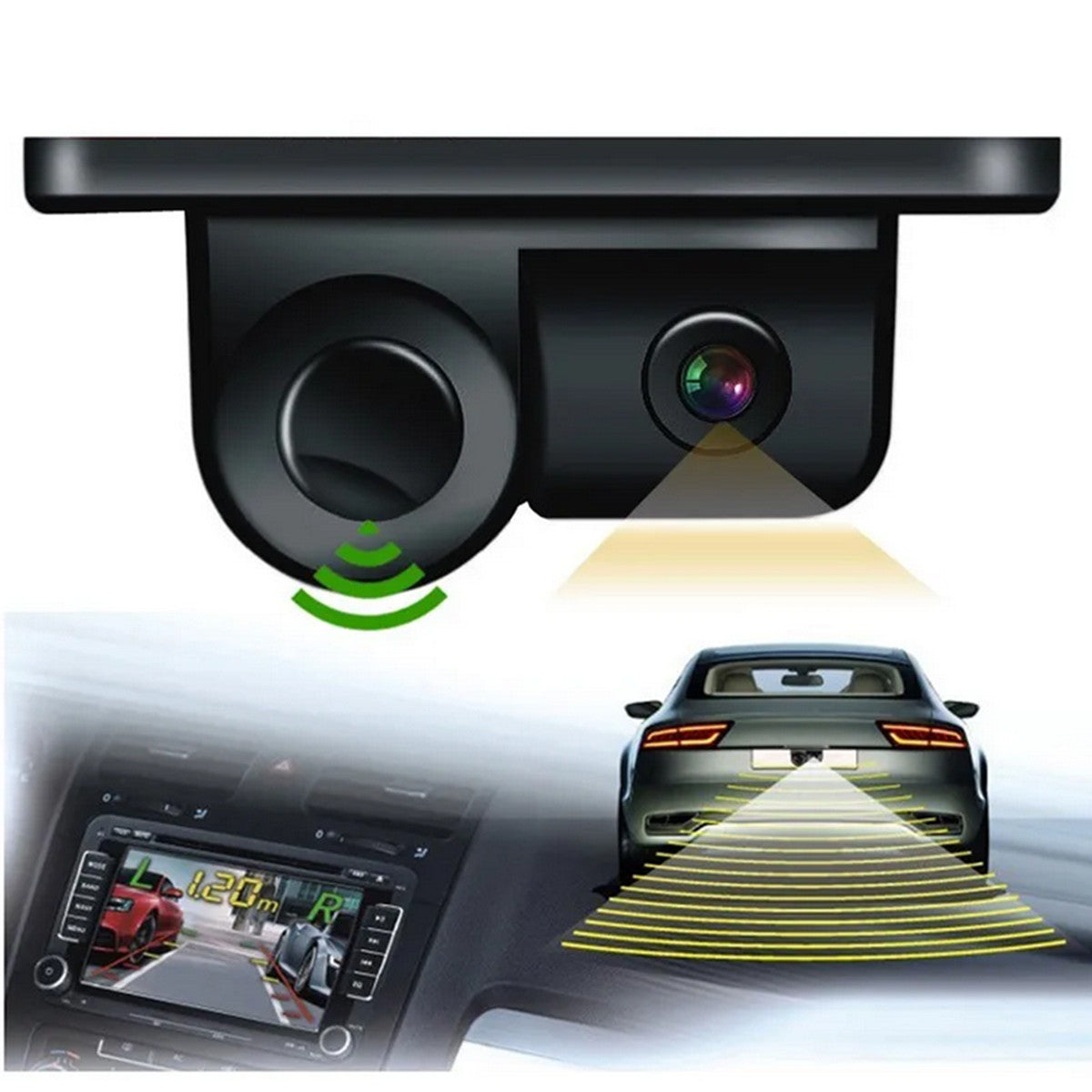 Rearview backup camera, reverse radar warning system, parking sensor, waterproof. n