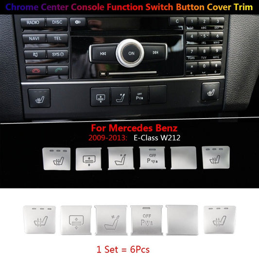 6Pcs for Mercedes-Benz E W212 Car Center Console for Seat Function Switch Cover Trim